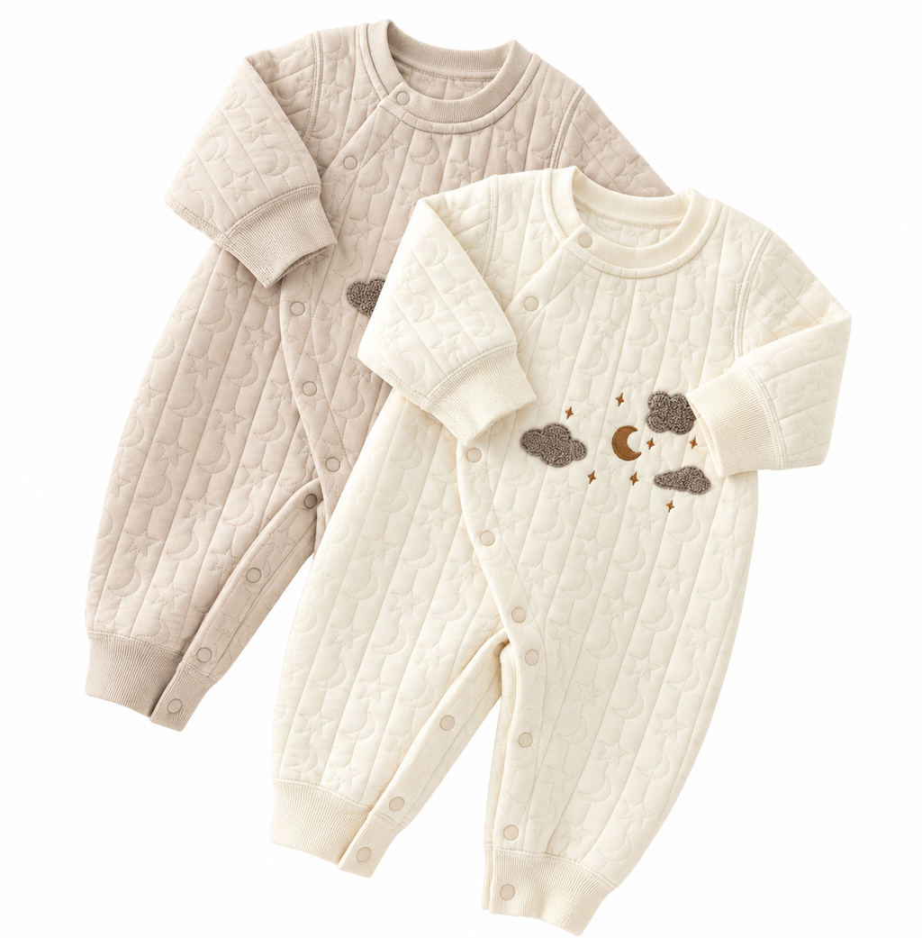 Moon & Cloud Quilted Romper